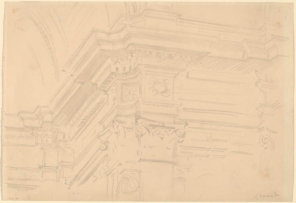 Belkowanie Kaplicy Królewskiej, Granada, 1912 r. autorstwa John Singer Sargent
