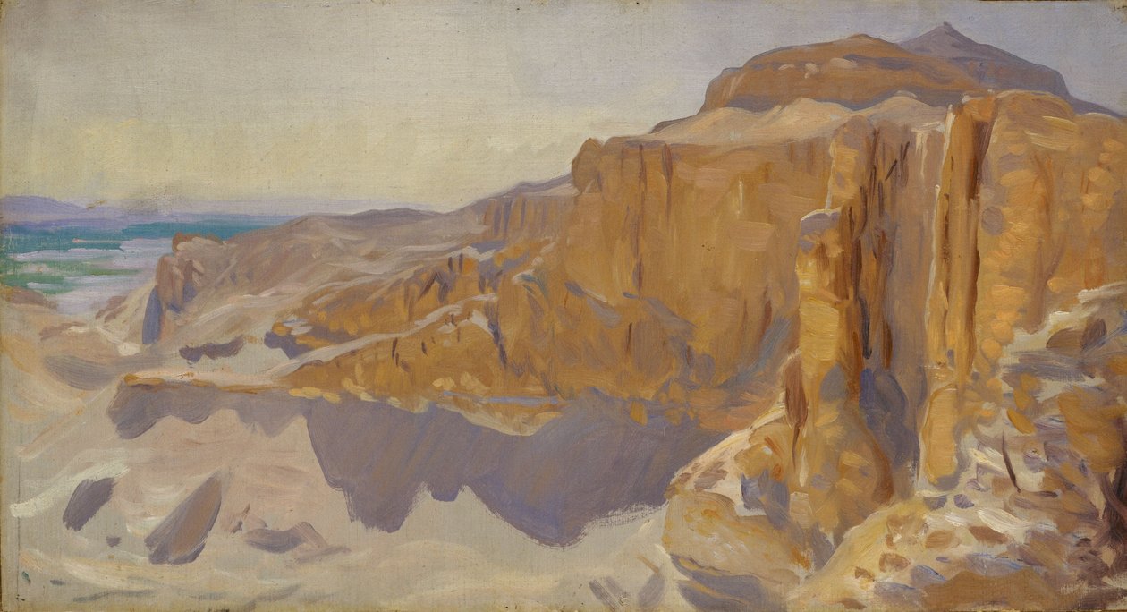 Klify w Deir el Bahri, Egipt, 1890-91 autorstwa John Singer Sargent