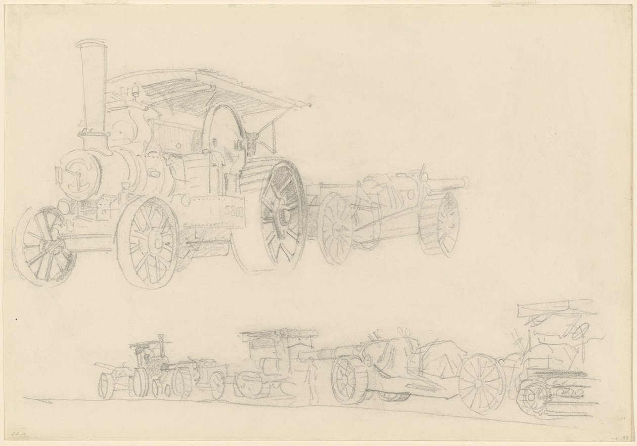 Wózki na broń, Francja, 1918. autorstwa John Singer Sargent