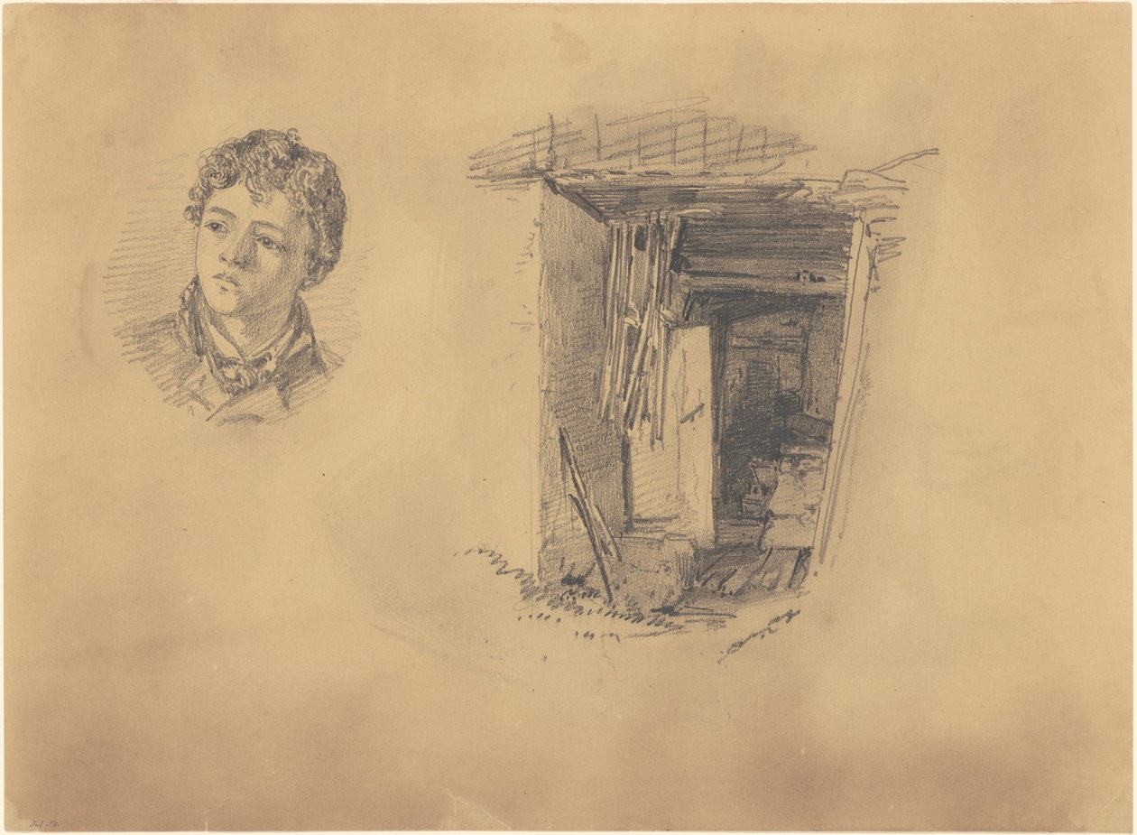 Głowa chłopca; i wejście do szałasu autorstwa John Singer Sargent
