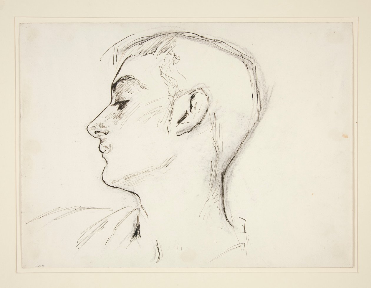 Głowa młodego mężczyzny w profilu autorstwa John Singer Sargent