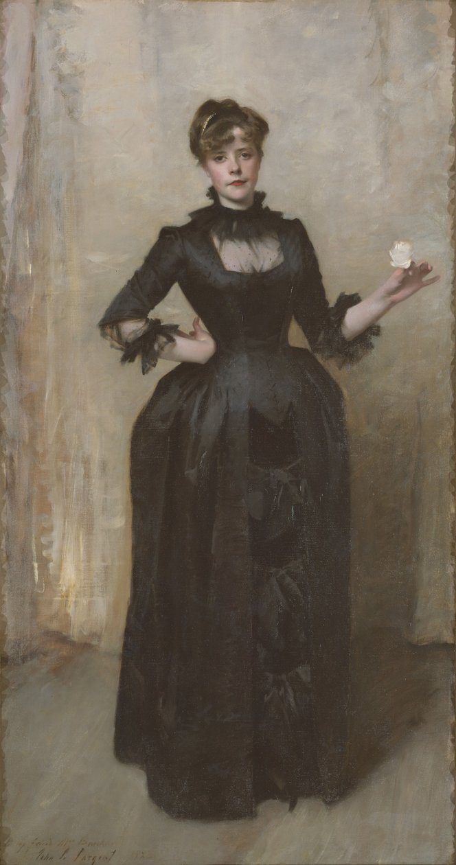 Dama z różą (Charlotte Louise Burckhardt), 1882 autorstwa John Singer Sargent