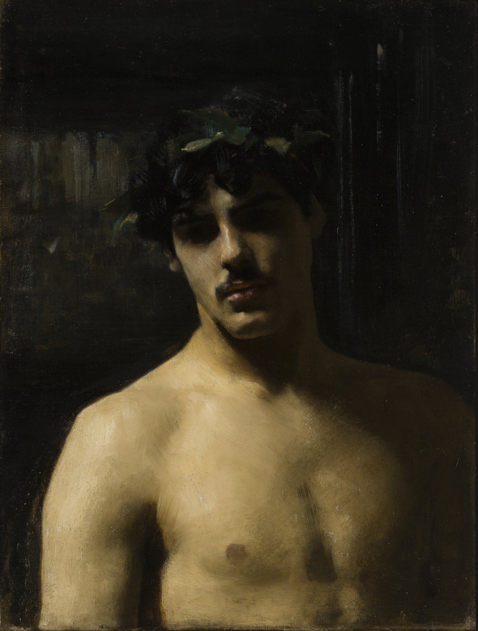 Mężczyzna w wieńcu laurowym autorstwa John Singer Sargent