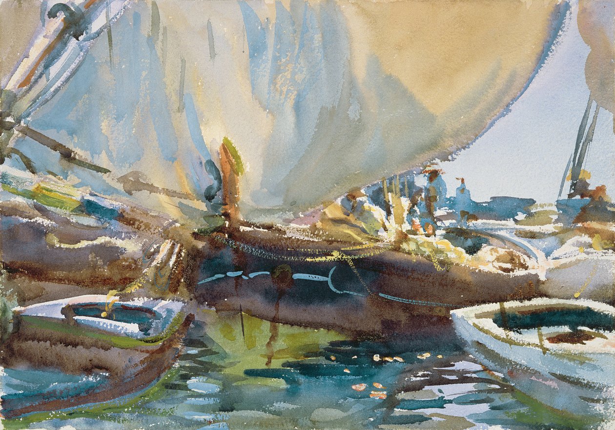 Melonowe łodzie, ok. 1905 (wc na papierze) autorstwa John Singer Sargent