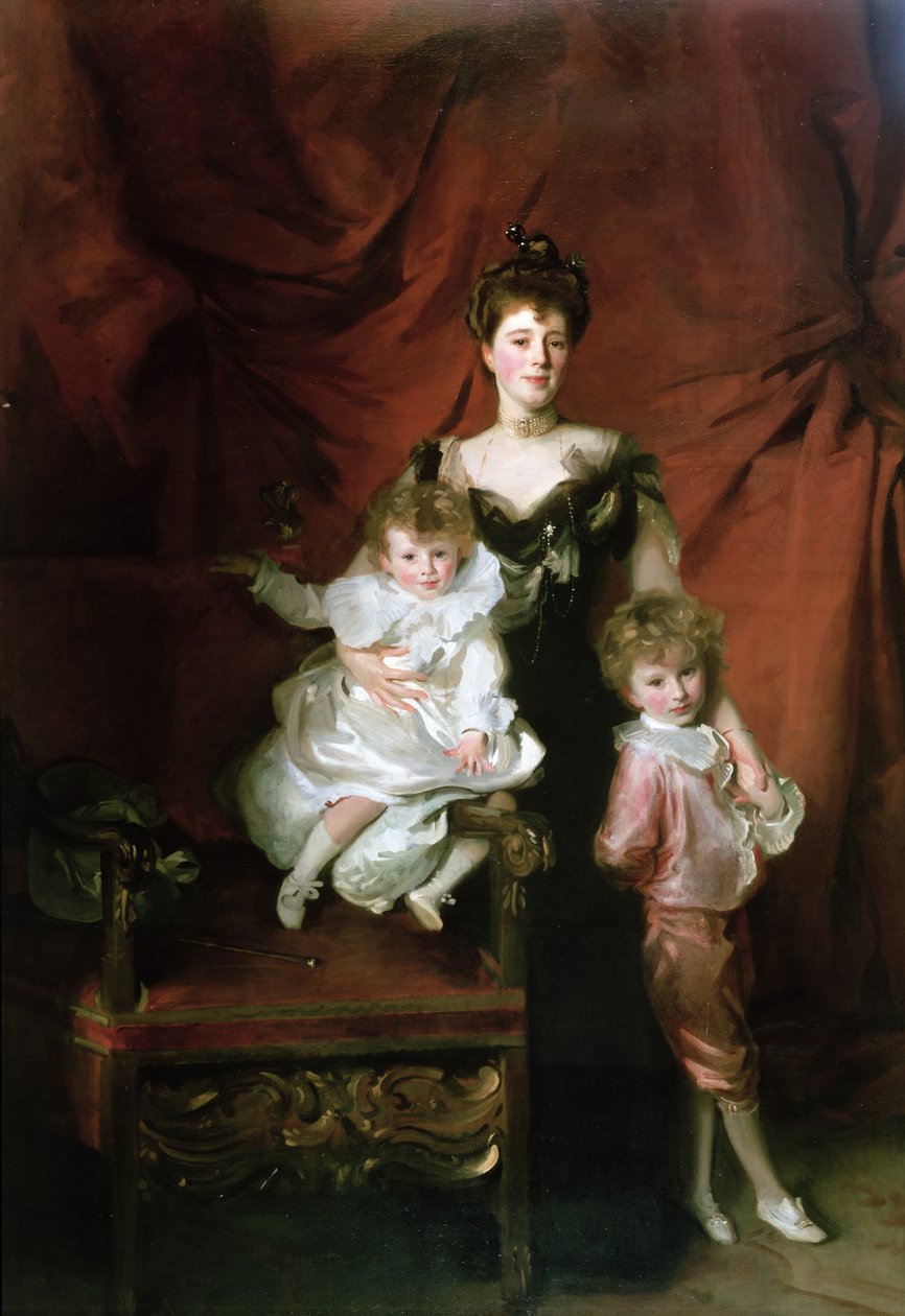 Pani William Marshall Cazalet i dwójka jej dzieci, Edward i Victor, 1900 autorstwa John Singer Sargent