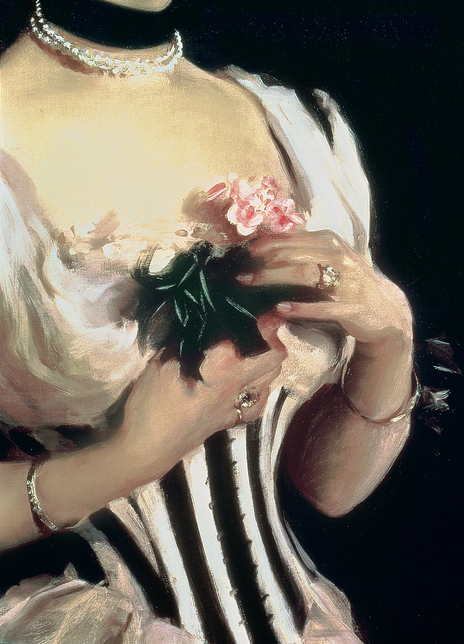 Pani Wilton Phipps, c.1884 (szczegóły) autorstwa John Singer Sargent
