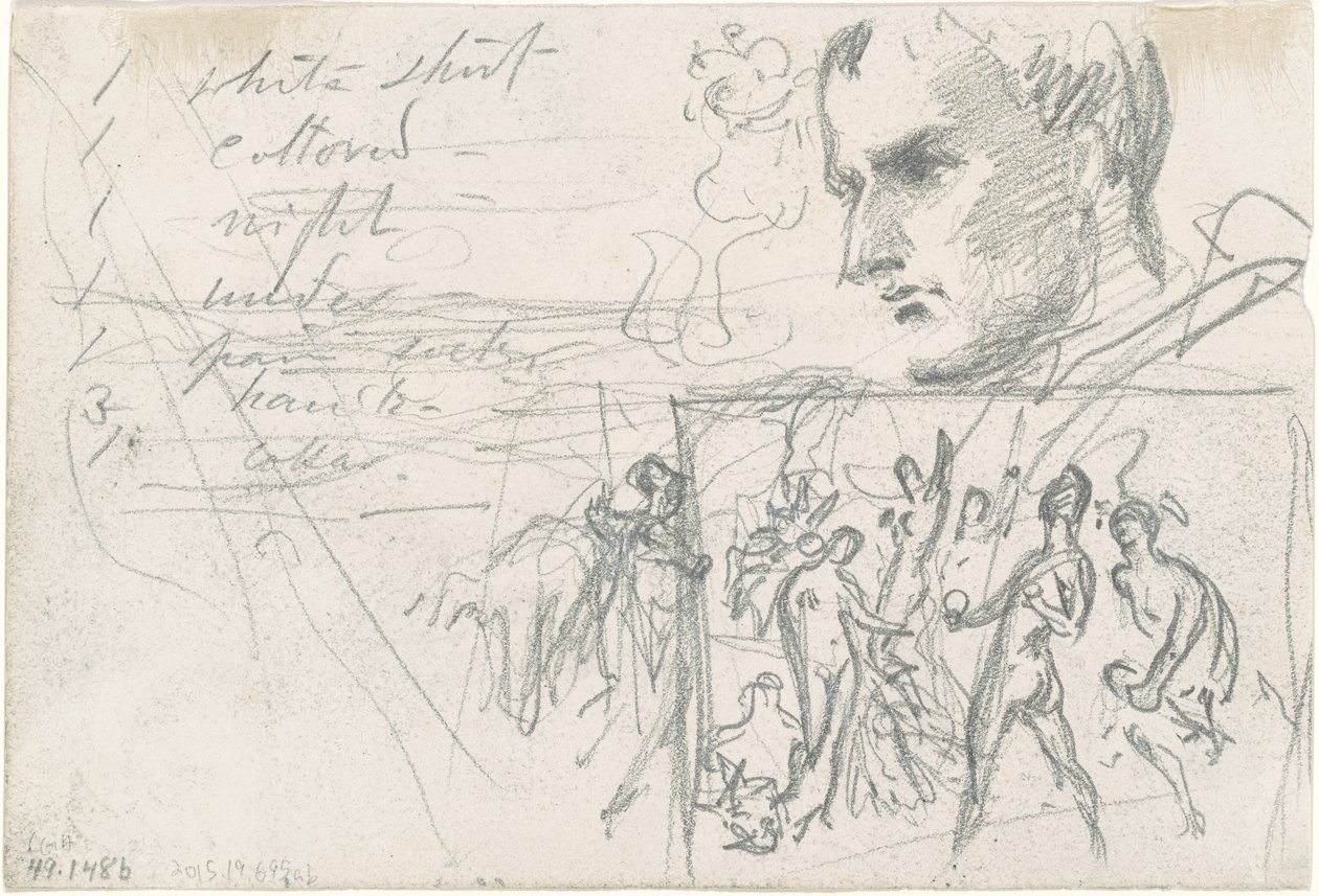 Głowa napoleońska i wyrok Paryża [verso] autorstwa John Singer Sargent