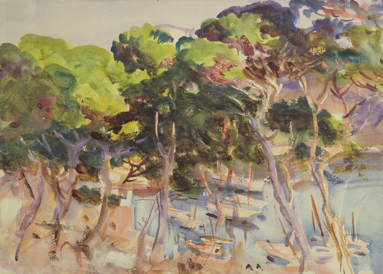 Port Soller, 1907-08 (wc na papierze) autorstwa John Singer Sargent