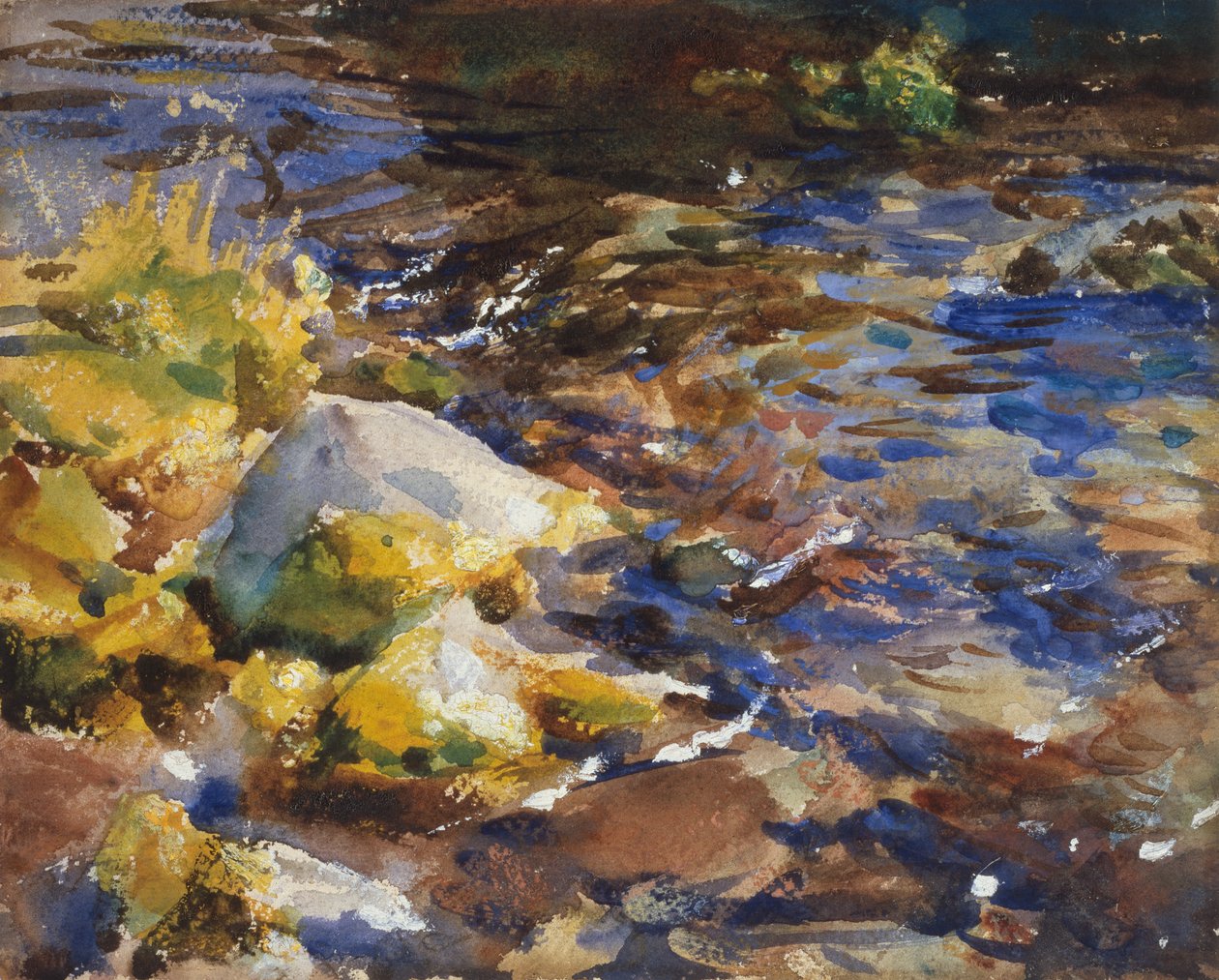 Odbicia: skały i woda autorstwa John Singer Sargent