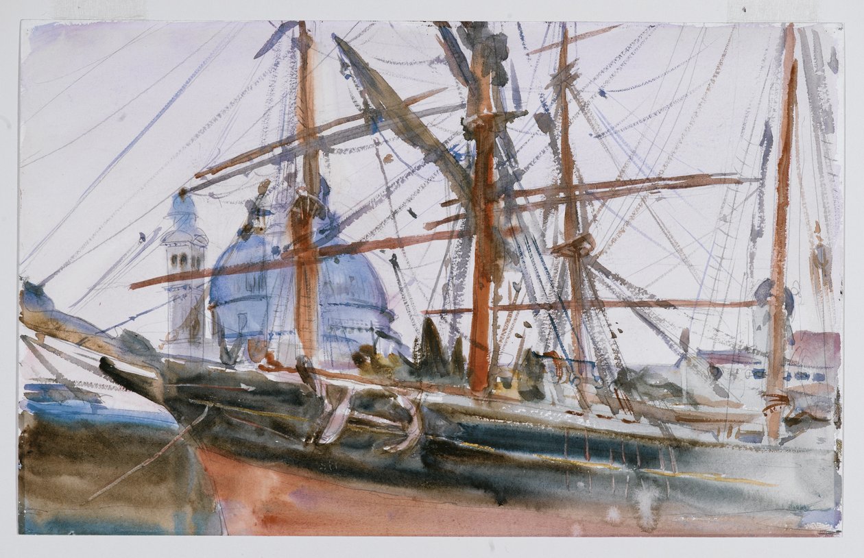 Olinowanie, ok. 1905-06 (toaleta i ołówek na papierze) autorstwa John Singer Sargent