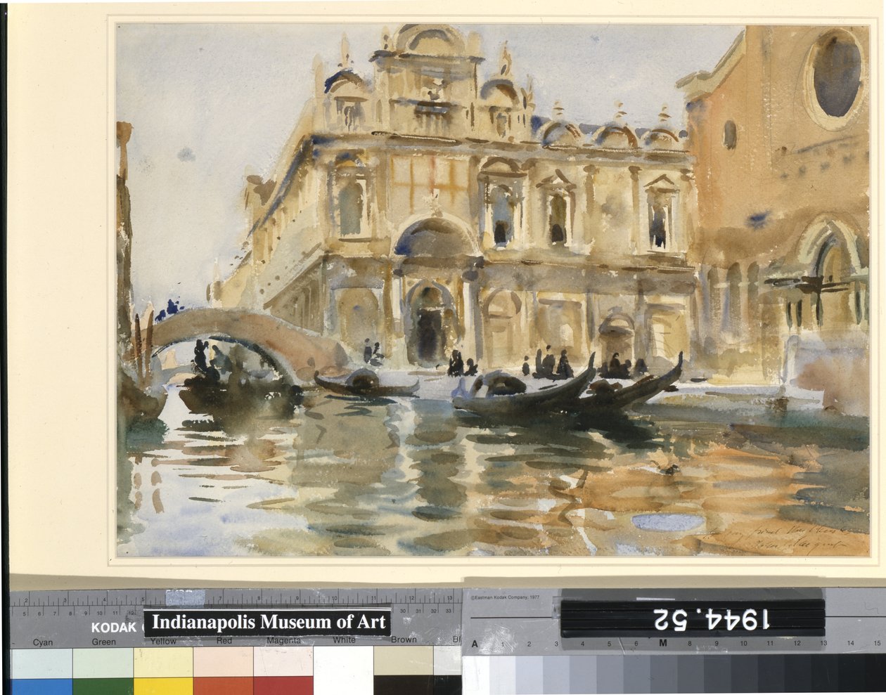 Rio Dei Mendicanti, Wenecja (akwarela na ołówku na złamanym białym papierze) autorstwa John Singer Sargent