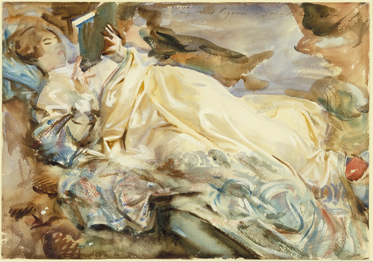 Rose-Marie Ormond czytająca w kaszmirowym szalu autorstwa John Singer Sargent