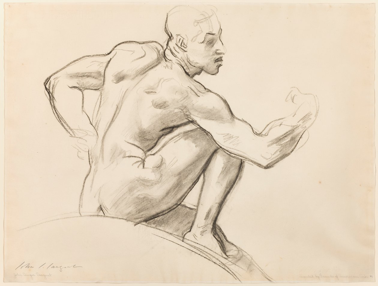 Siedzący akt męski autorstwa John Singer Sargent