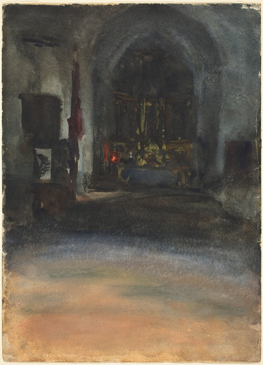 Wnętrze kościoła hiszpańskiego autorstwa John Singer Sargent