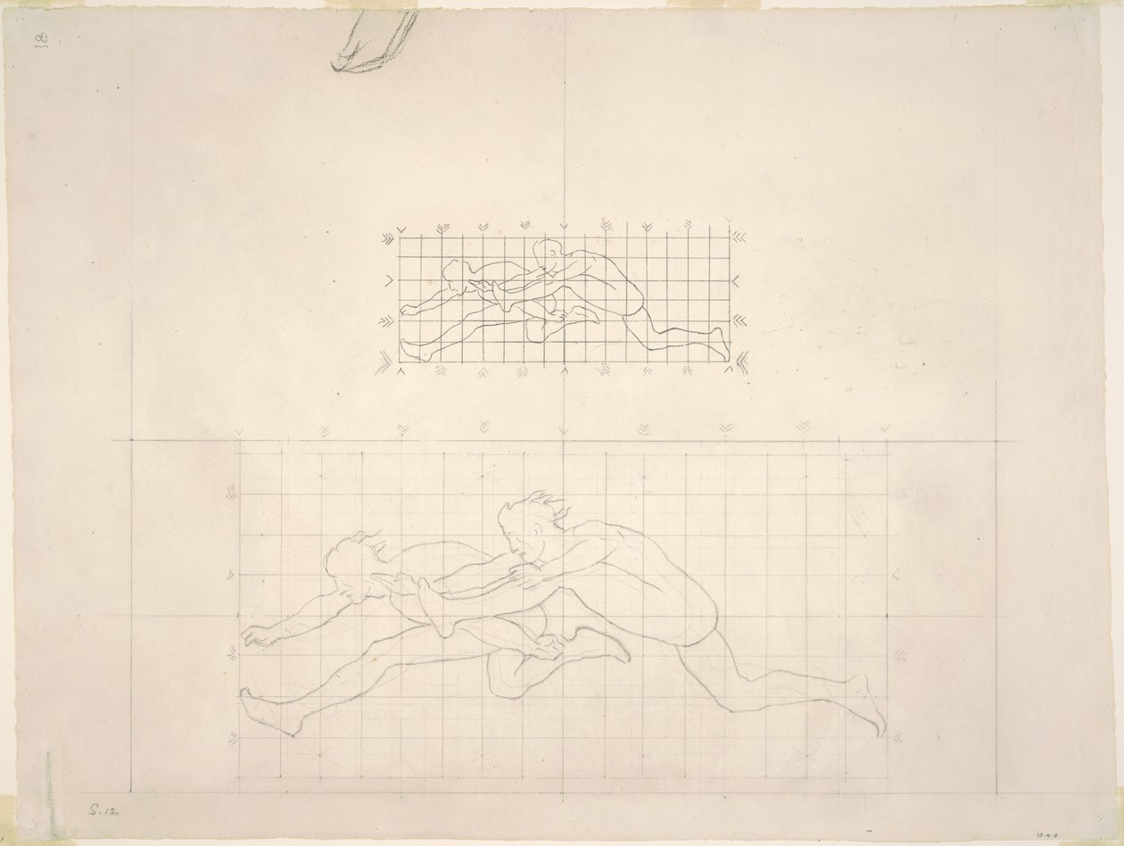 Studia o skokach dwóch klasycznych postaci męskich, 1919-1920. autorstwa John Singer Sargent