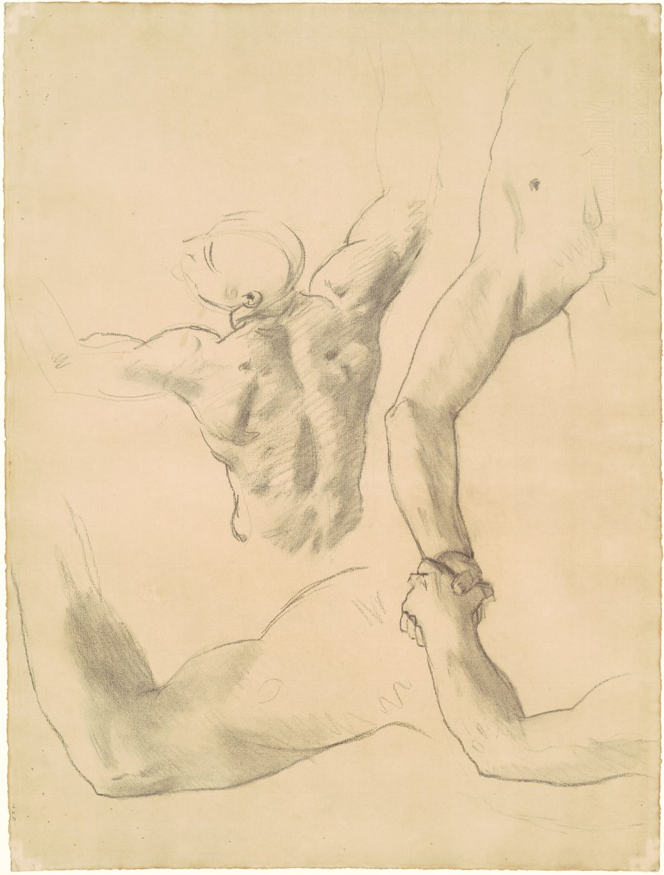 Studia na zapasy dwóch klasycznych postaci męskich, 1919-1920. autorstwa John Singer Sargent