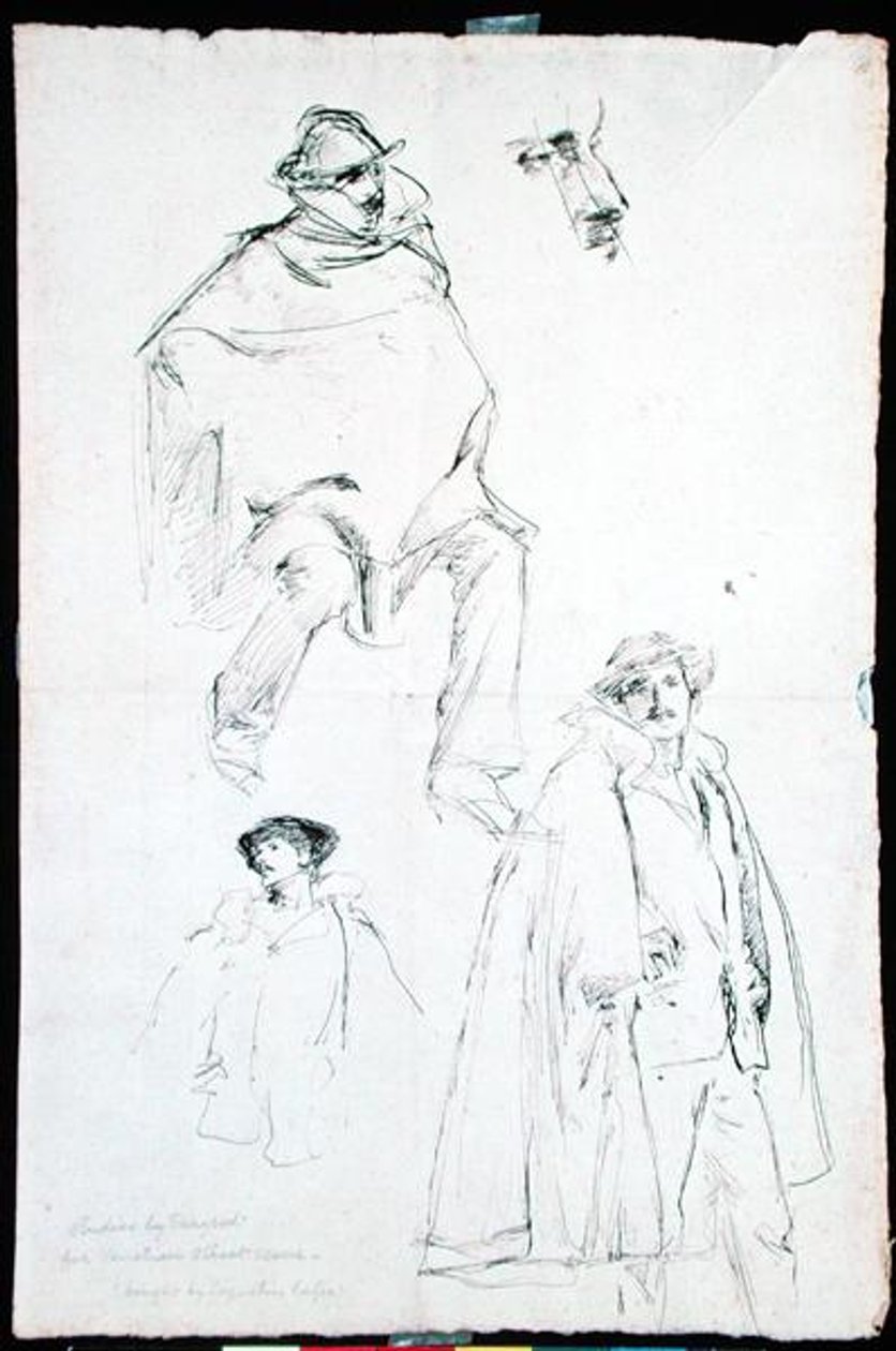 Studium do weneckiej sceny ulicznej (tusz na papierze) autorstwa John Singer Sargent