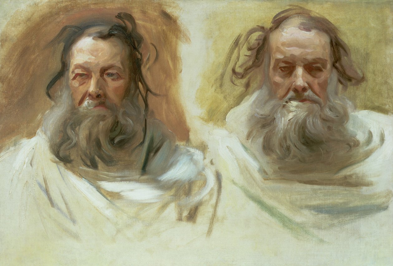 Studium o dwóch głowach: prorocy, ok. 1892 r. autorstwa John Singer Sargent