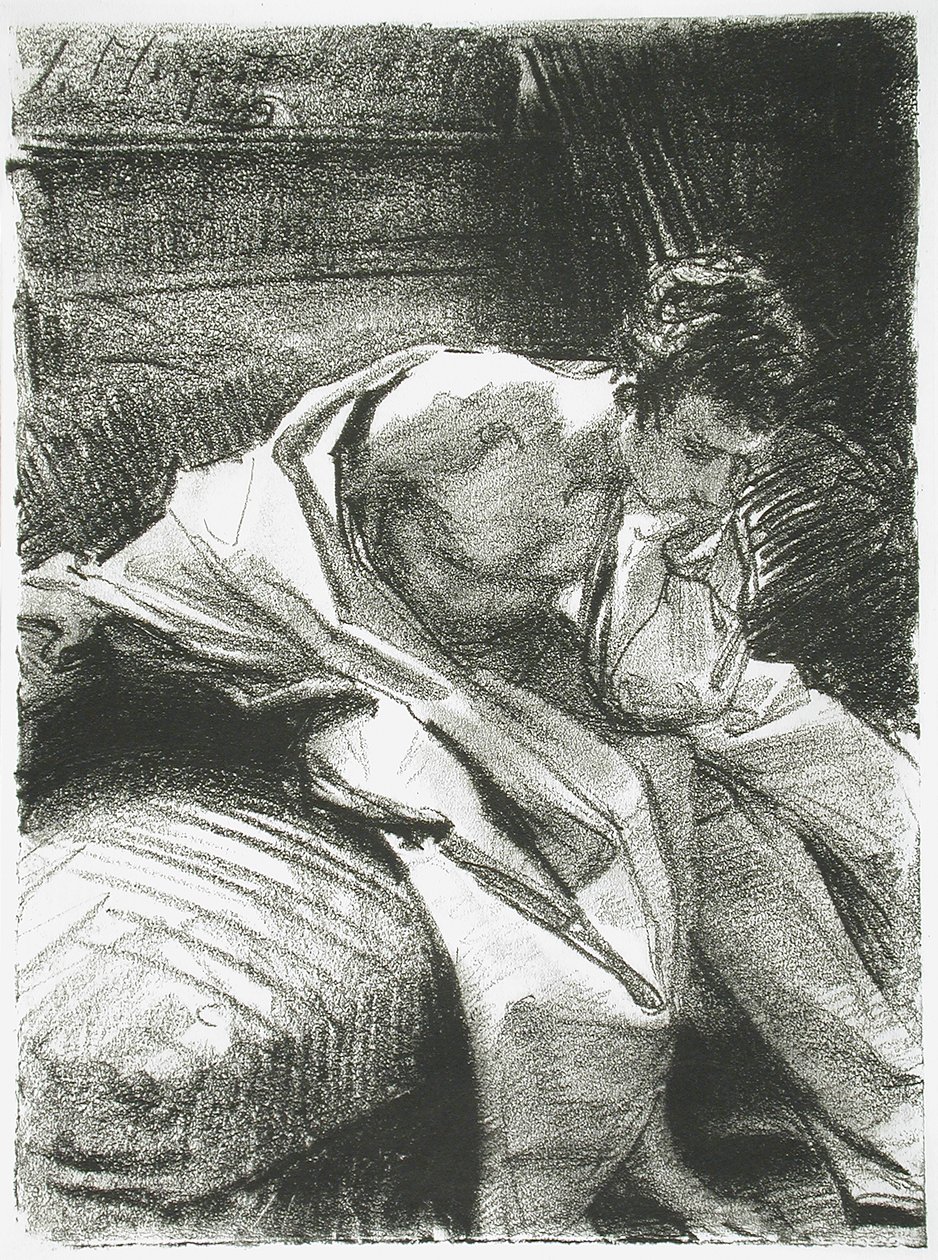 Studium siedzącego młodzieńca autorstwa John Singer Sargent