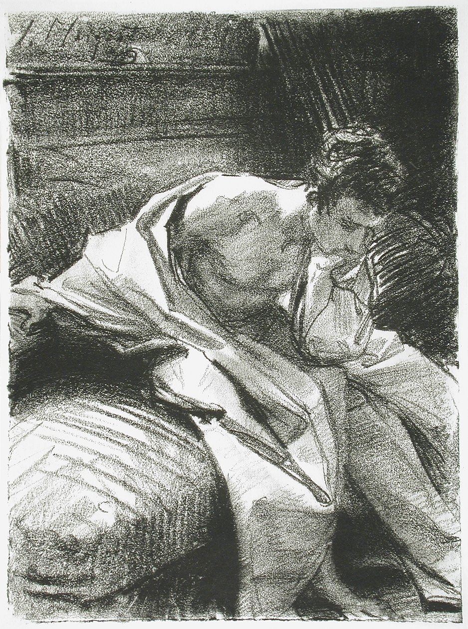 Studium młodego siedzącego mężczyzny, 1895 autorstwa John Singer Sargent
