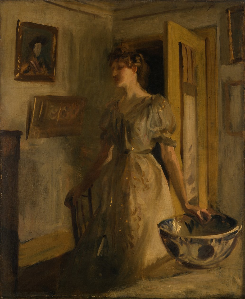 Niebieska misa, ok. 1885-89 (olej na płycie) autorstwa John Singer Sargent
