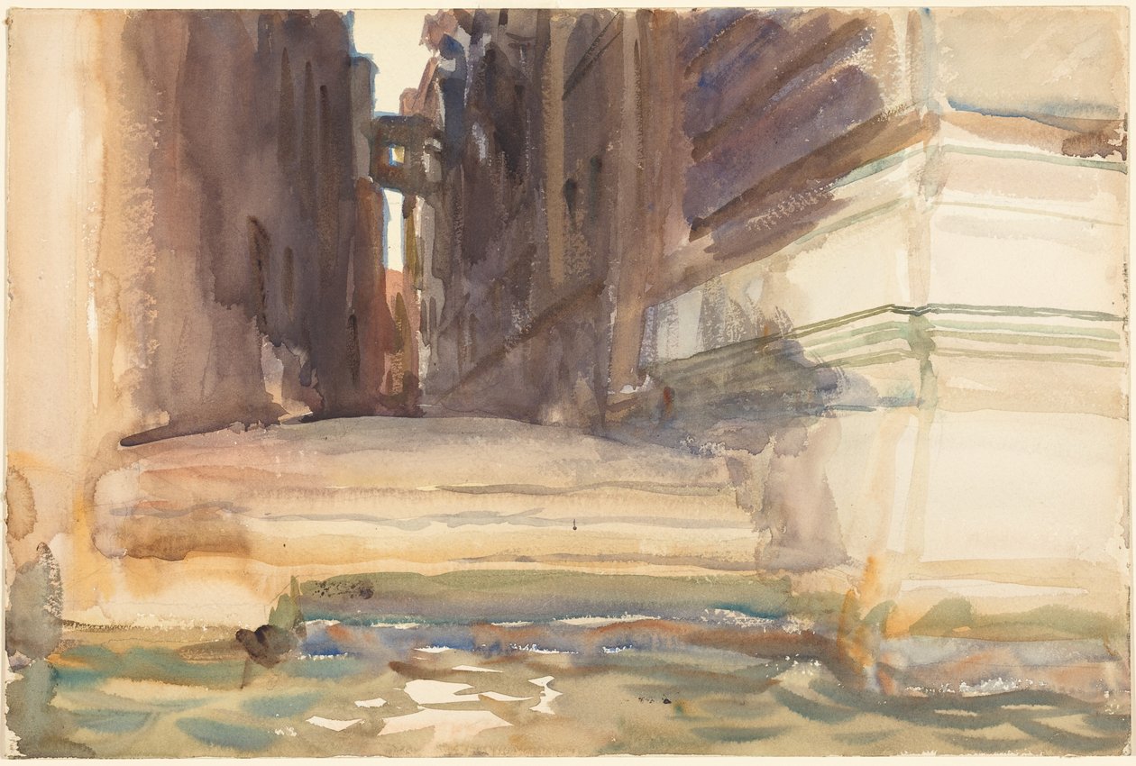 Ulica Calle della Rosa z Monte di Pietà, Wenecja autorstwa John Singer Sargent