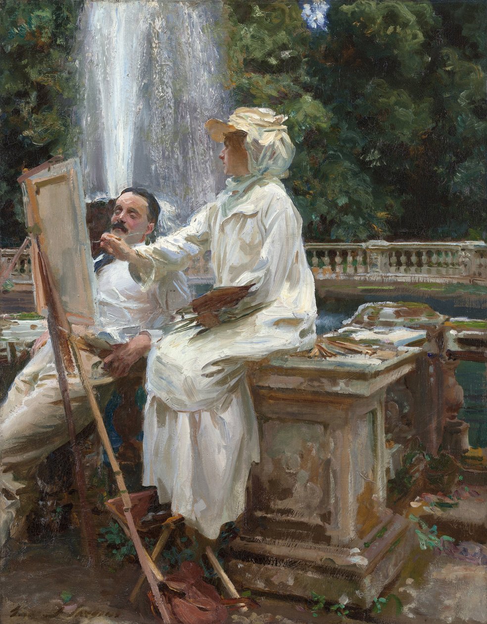 Fontanna, Villa Torlonia, Frascati, Włochy autorstwa John Singer Sargent