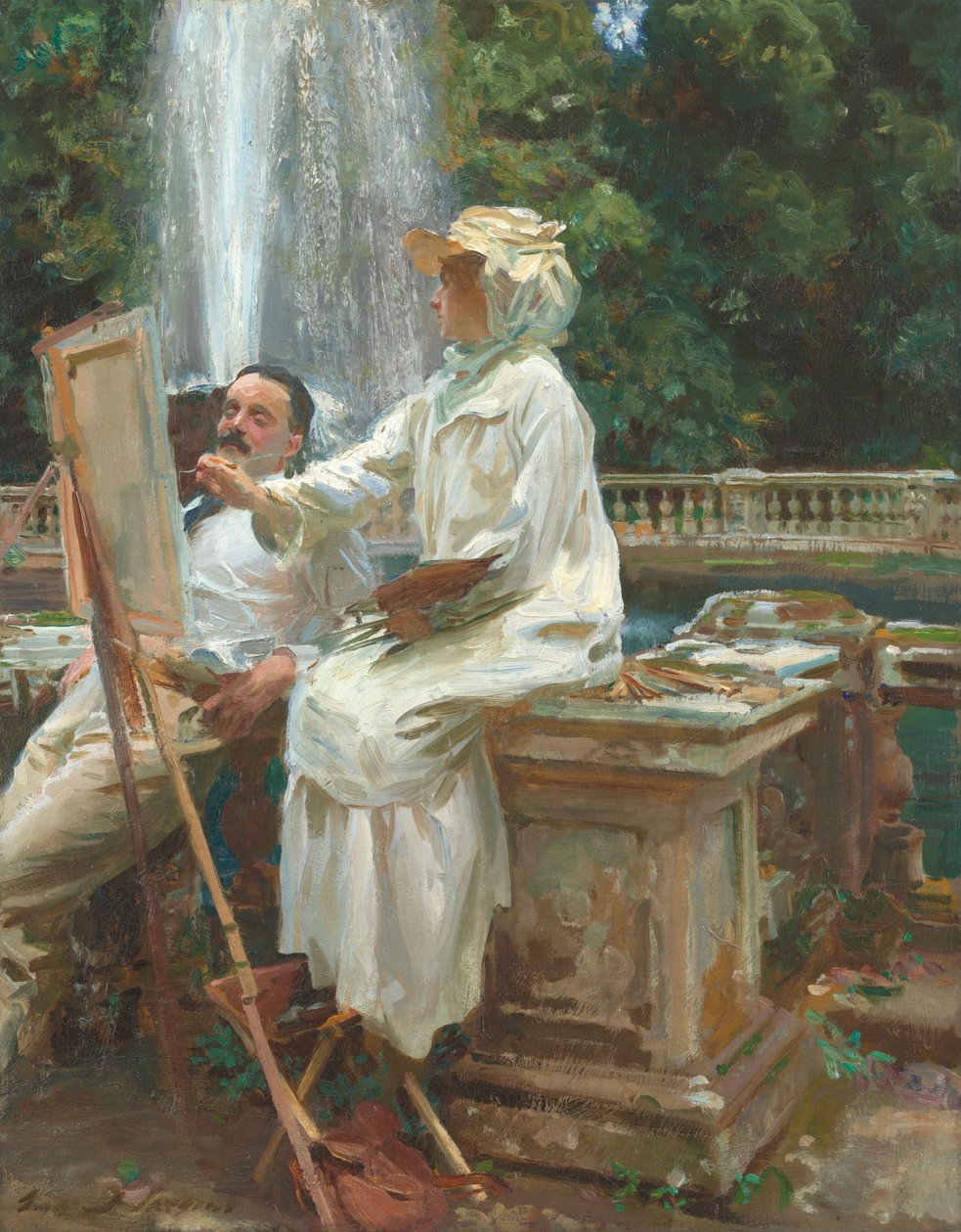 Fontanna, Villa Torlonia, Frascati, Włochy autorstwa John Singer Sargent