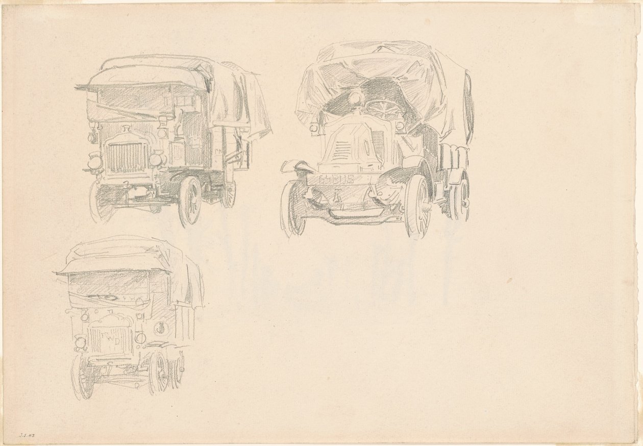 Ciężarówki [recto], 1918. autorstwa John Singer Sargent