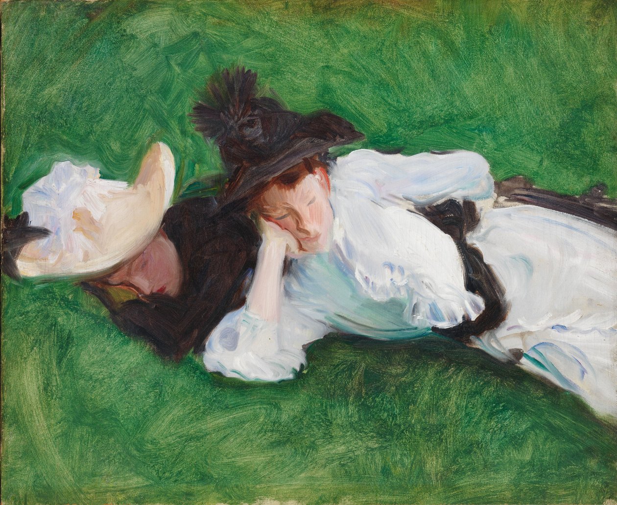Dwie dziewczyny na trawniku, 1889 autorstwa John Singer Sargent