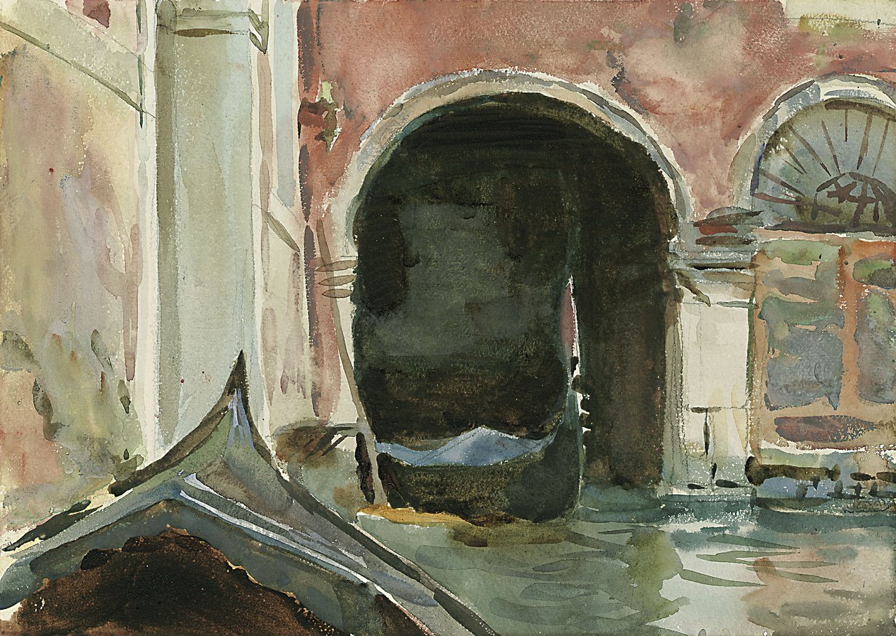 Kanał Wenecki (akwarela i ołówek) autorstwa John Singer Sargent