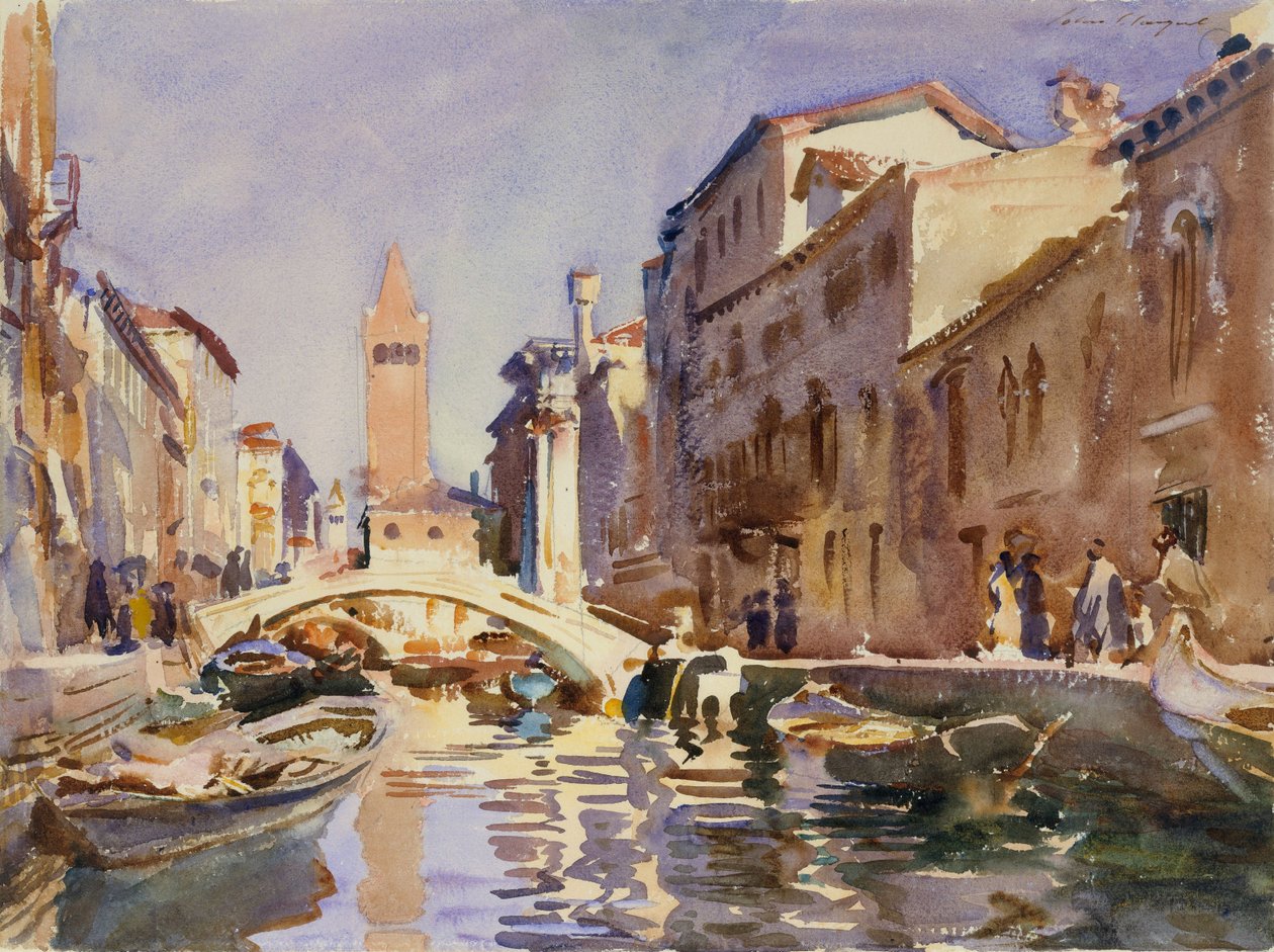 Kanał Wenecki, 1913 (wc i grafit na papierze białawym) autorstwa John Singer Sargent