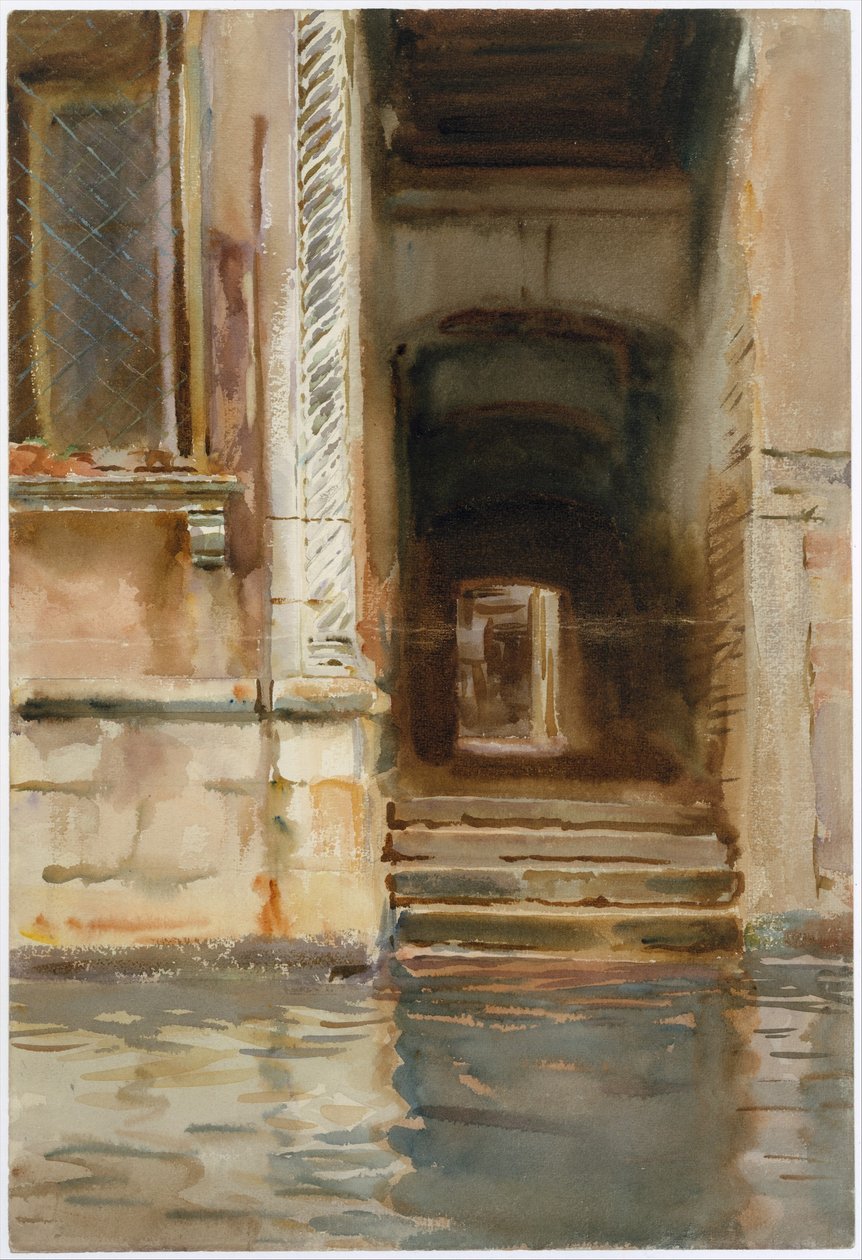 Przejście weneckie, ok. 1905 (wc, gwasz i grafit na białym papierze) autorstwa John Singer Sargent