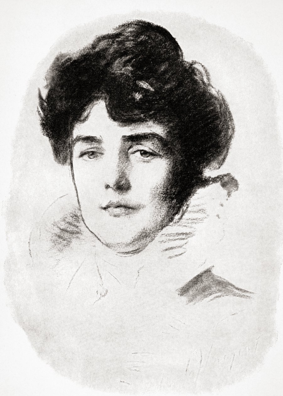 Jeanette Jennie Jerome, Lady Randolph Churchill i matka Sir Winstona Churchilla, z pubu A Roving Commission by Winston S. Churchill. przez Scribners, 1930 autorstwa John Singer after Sargent