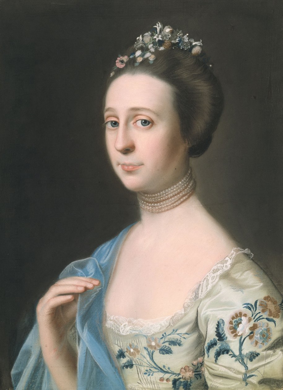 Pani Henry Hill (Anna Barrett), ok. 1765-1770 (pastel na papierze naklejonym na płótno) autorstwa John Singleton Copley