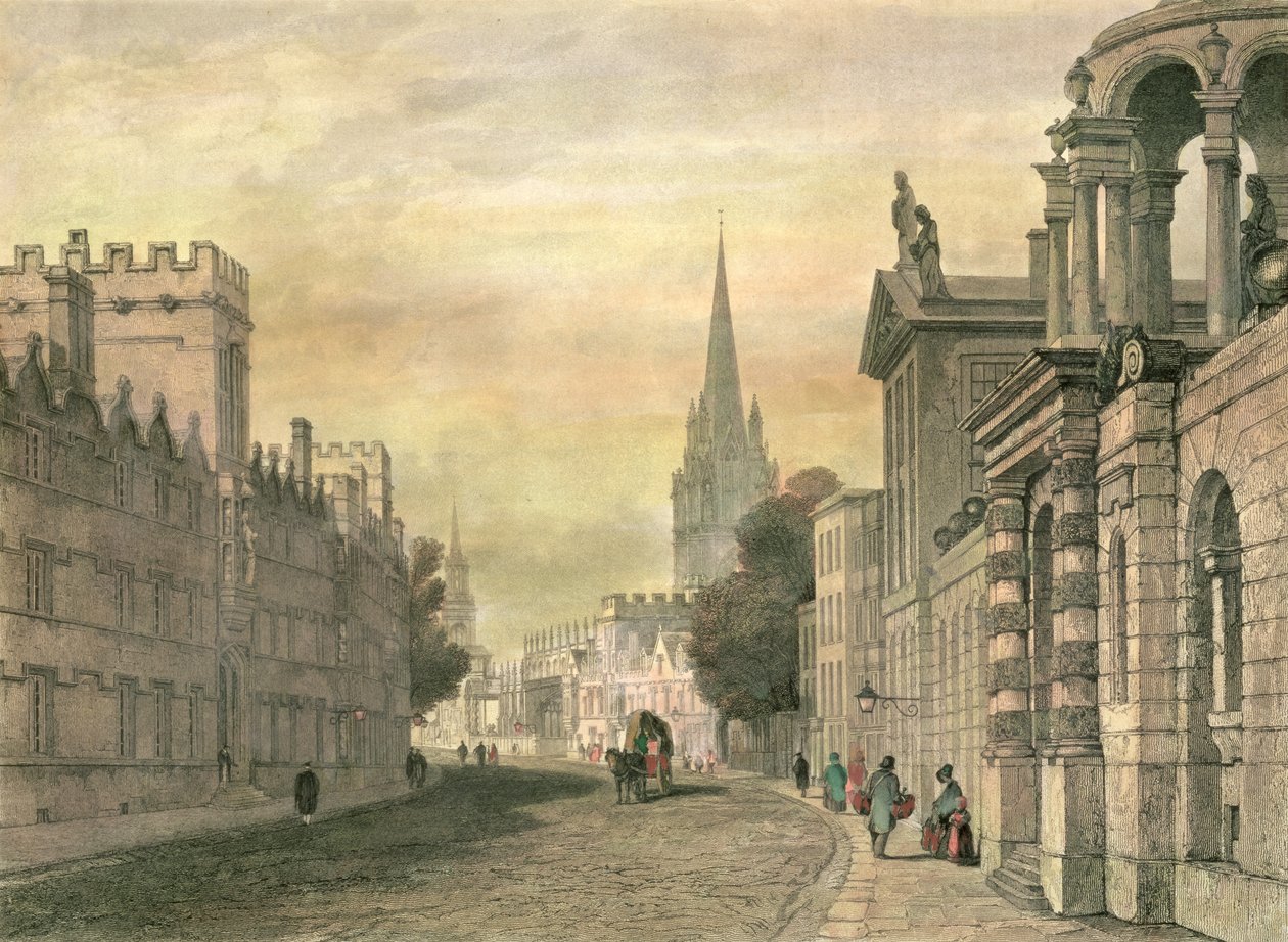 High Street, Oxford, grawerowane przez G. Hollisa, 1835 autorstwa John Skinner Prout