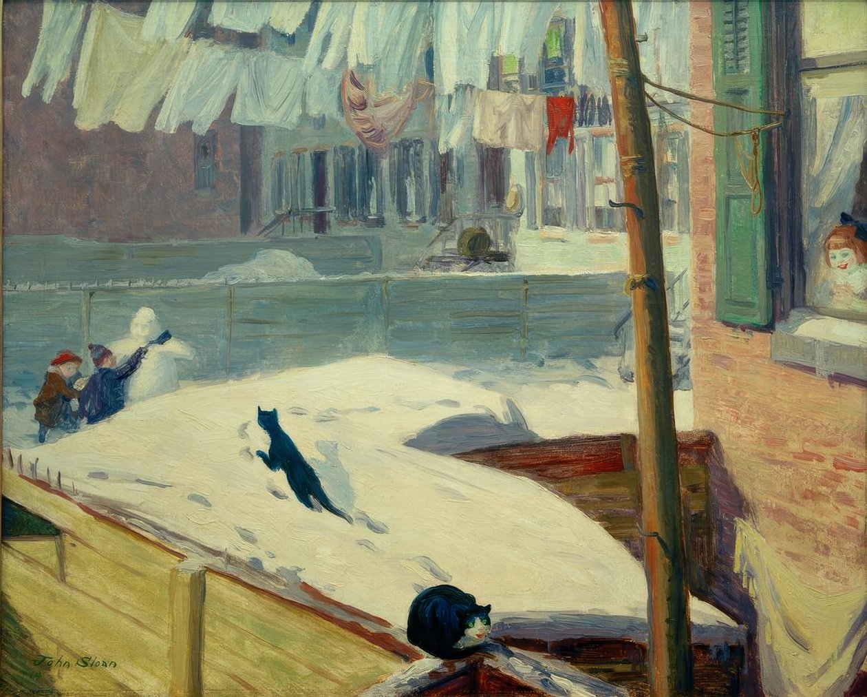 Podwórka, Greenwich Village autorstwa John French Sloan
