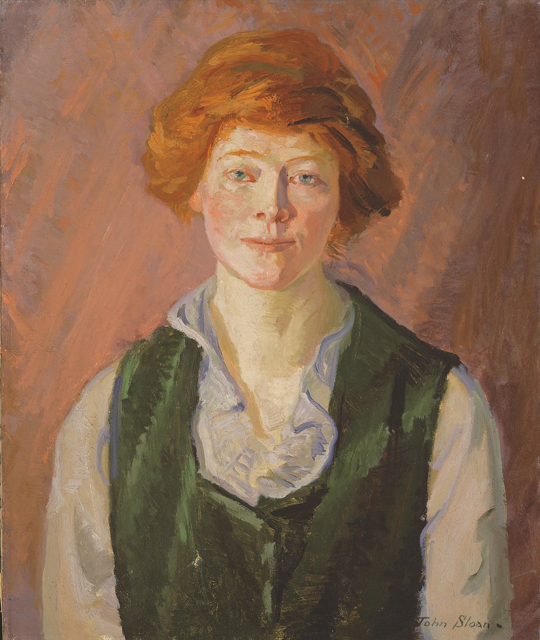 Zielona kamizelka (Jennie Doyle) 1914-15 (olej na płótnie) autorstwa John French Sloan