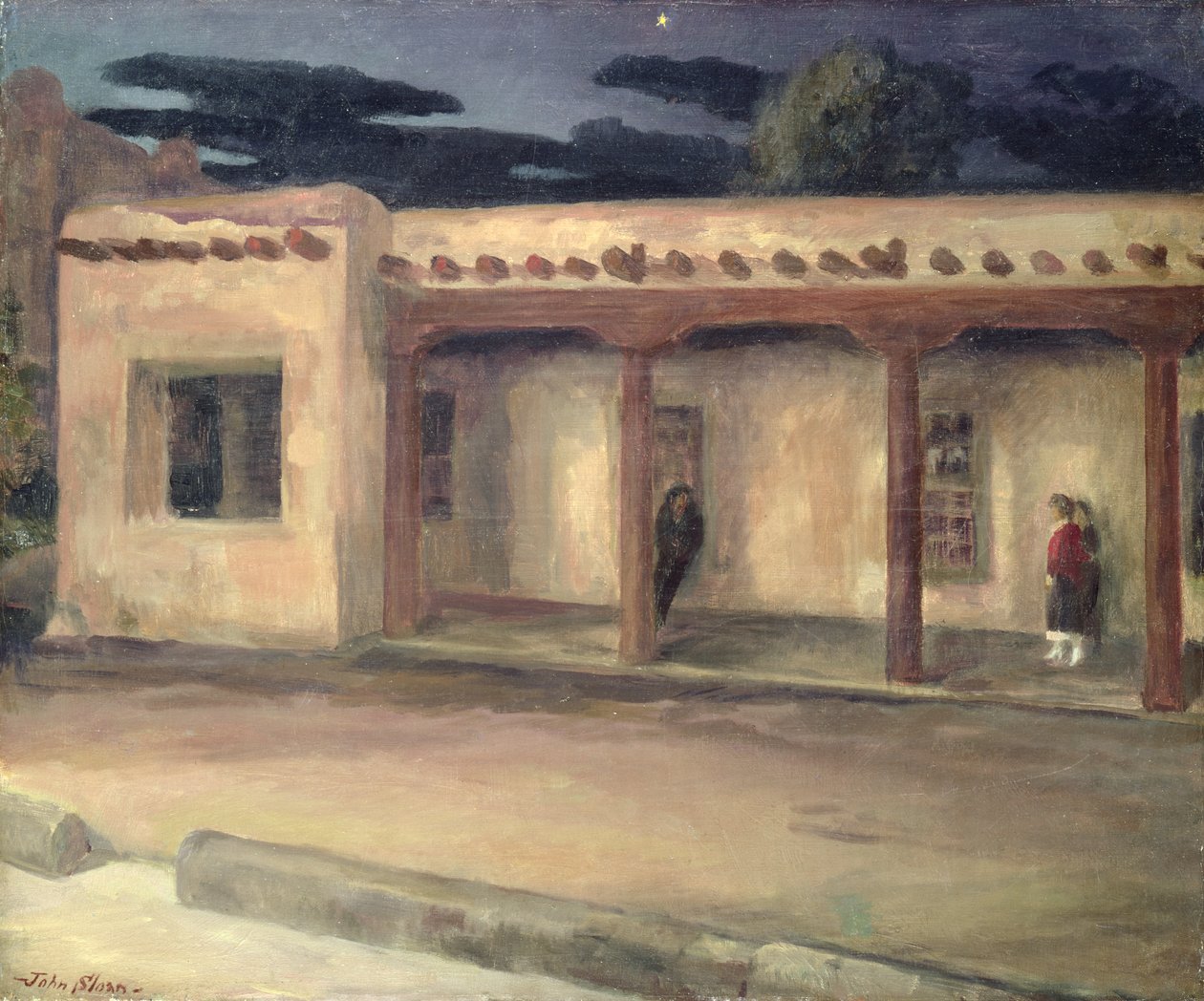 Pałac Gubernatorów, Santa Fe (olej na płótnie) autorstwa John French Sloan