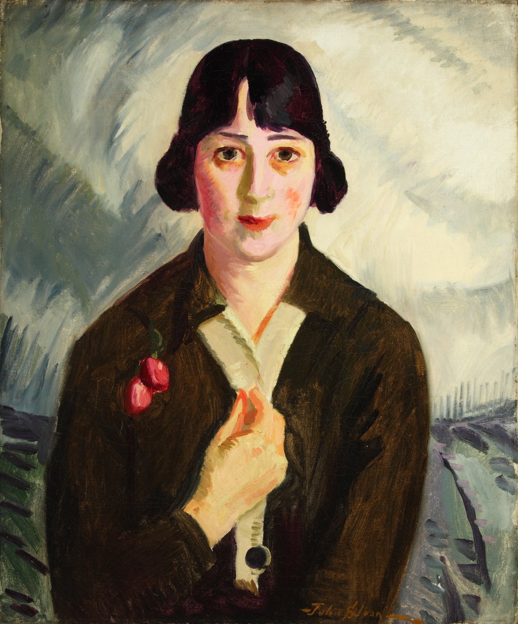 Quaker Nell (Helen M. Taylor) 1916 (olej na płótnie) autorstwa John Sloan