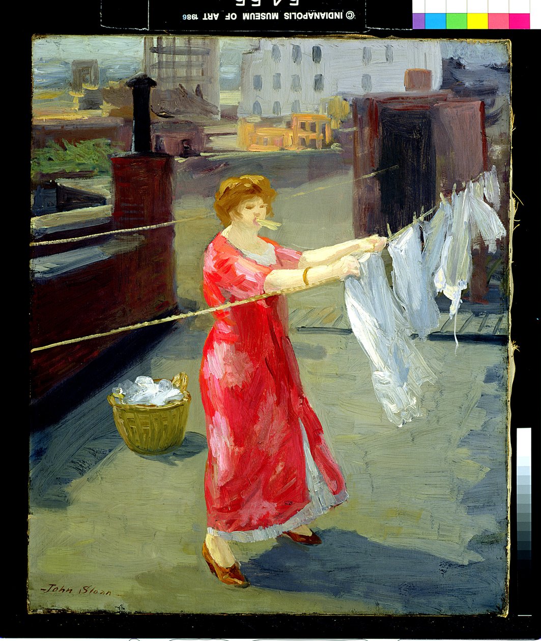 Czerwone kimono na dachu autorstwa John French Sloan