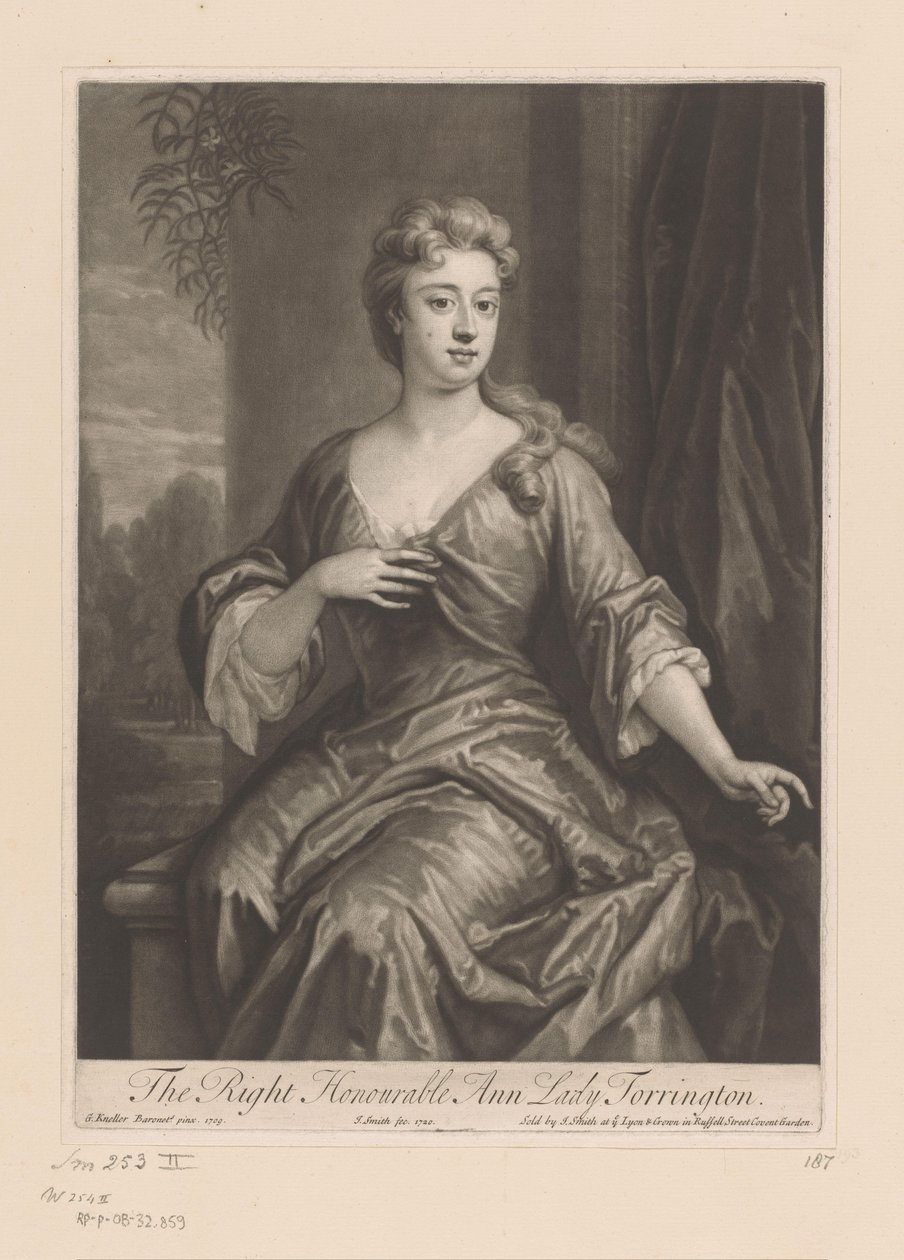 Portret van Anne Newport The Right Honorable Ann Lady Torrington (tytuł na obiekcie) autorstwa John Smith