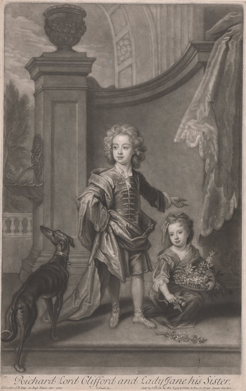 Richard, Lord Clifford (1695-1753) i jego siostra, Lady Jane Boyle (zm. 1780) autorstwa John Smith