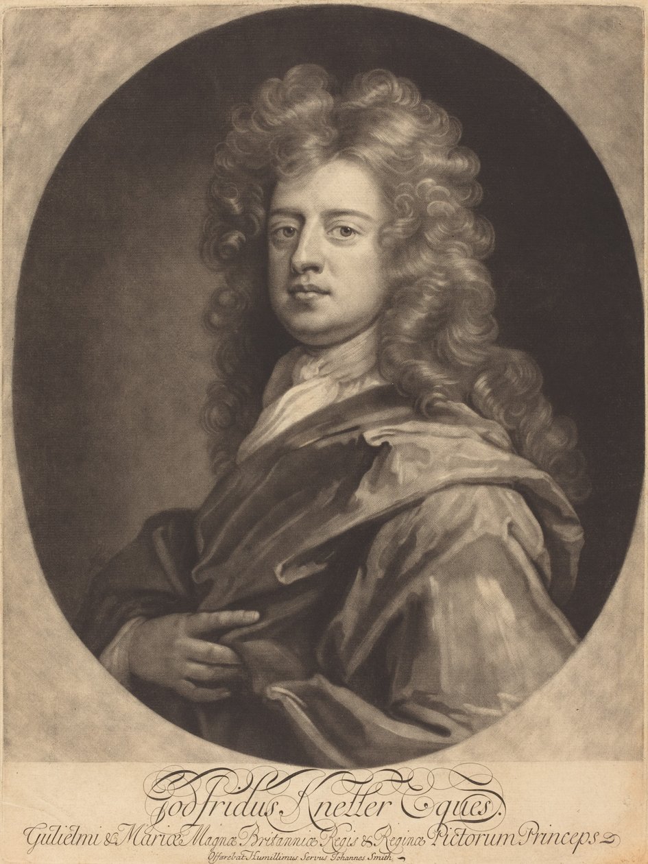 Godfrey Kneller autorstwa John Smith after Sir Godfrey Kneller