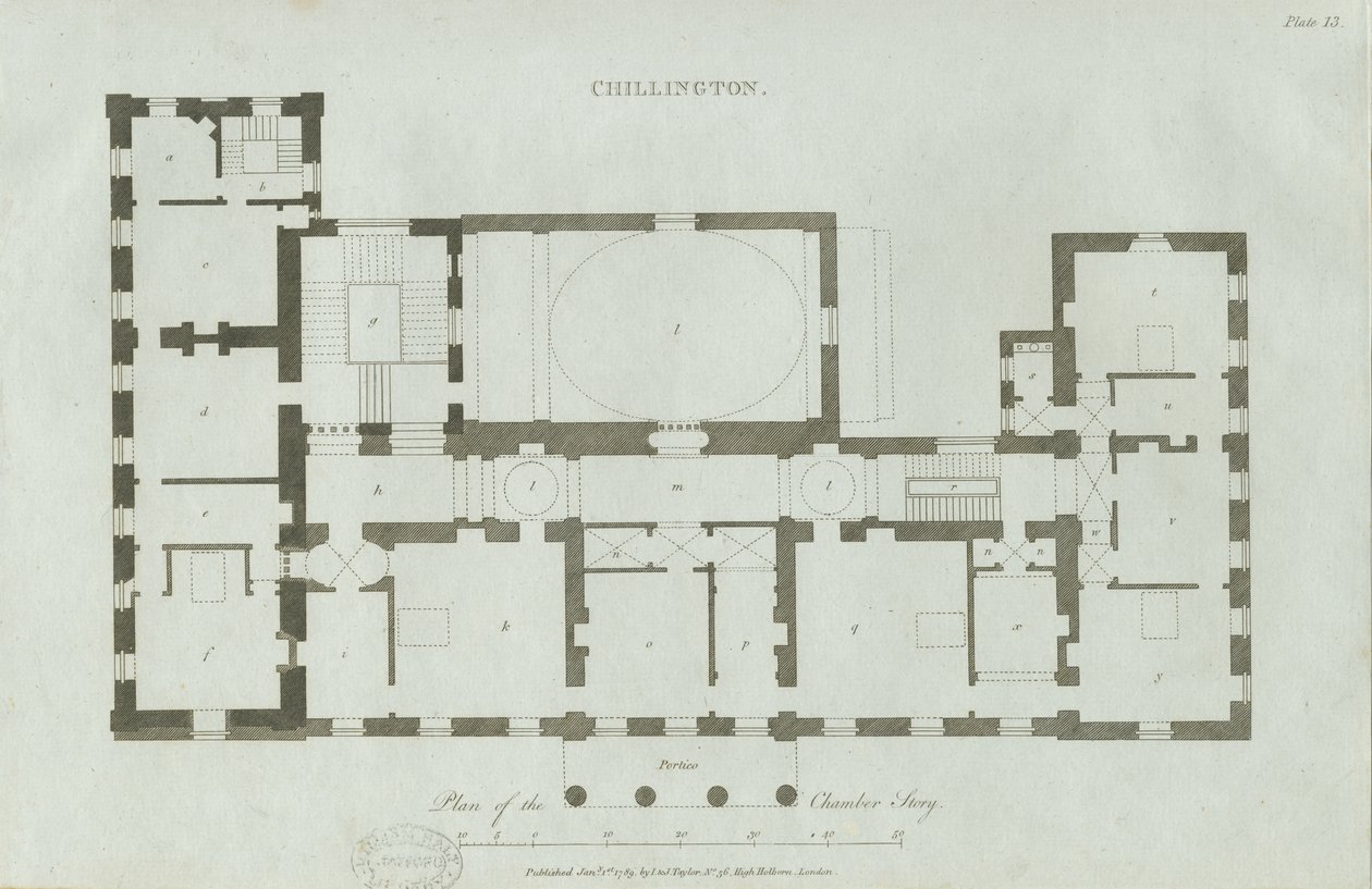 Chillington Hall: grawerowanie autorstwa John Soane