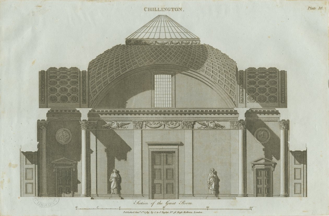 Chillington Hall: grawerowanie autorstwa John Soane
