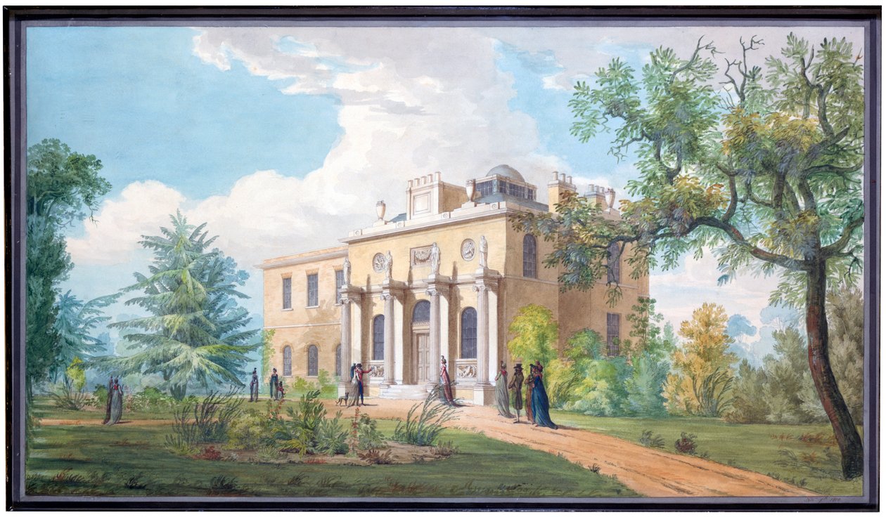 Pitzhanger Manor, Ealing, 7 listopada 1800 (pióro i atrament z wc na papierze) autorstwa John Soane