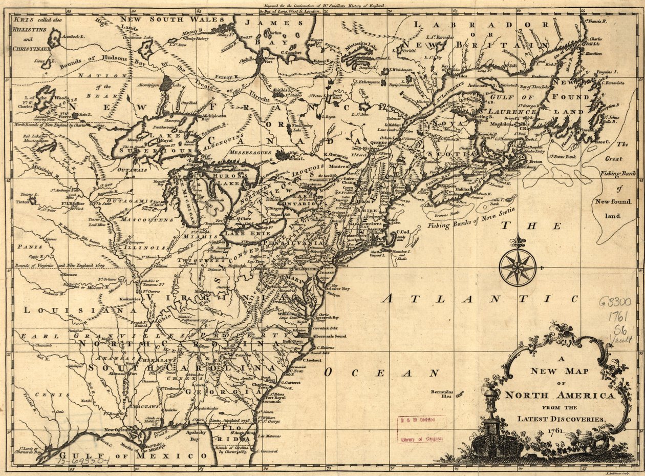 Nowa mapa Ameryki Północnej na podstawie najnowszych odkryć. LOC 75693504 autorstwa John Spilsbury