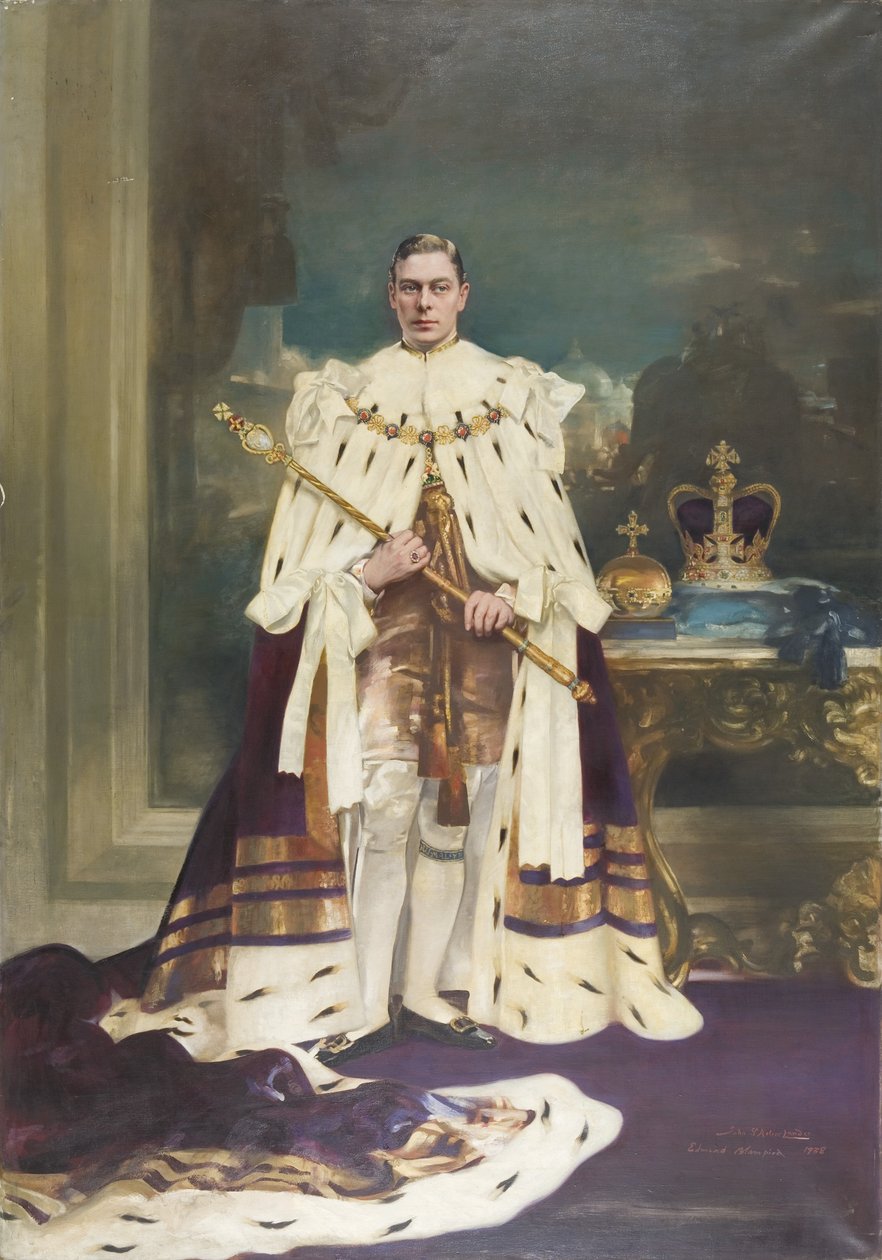 Portret H.M. Król Jerzy VI (olej na płótnie) autorstwa John St. Helier Lander