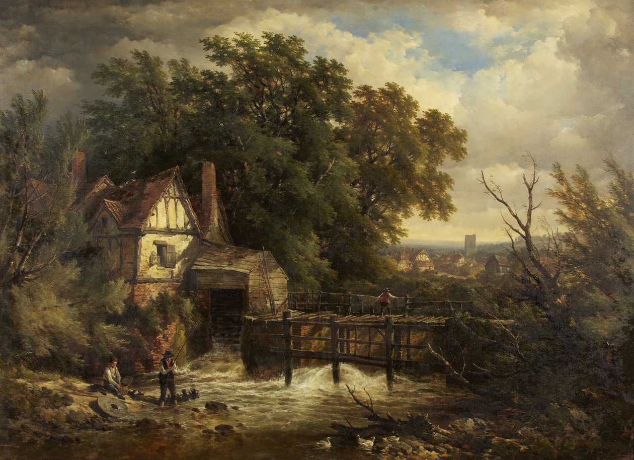 Strumień Surrey Mill (olej na płótnie) autorstwa John Syer